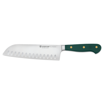 WÜSTHOF CLASSIC 7" Hollow Edge Santoku, Fresh Rosemary, on a white background