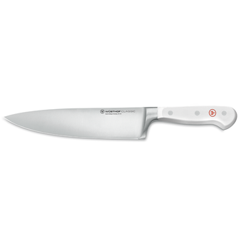 WÜSTHOF CLASSIC 8" Chef's Knife, White, on a white background