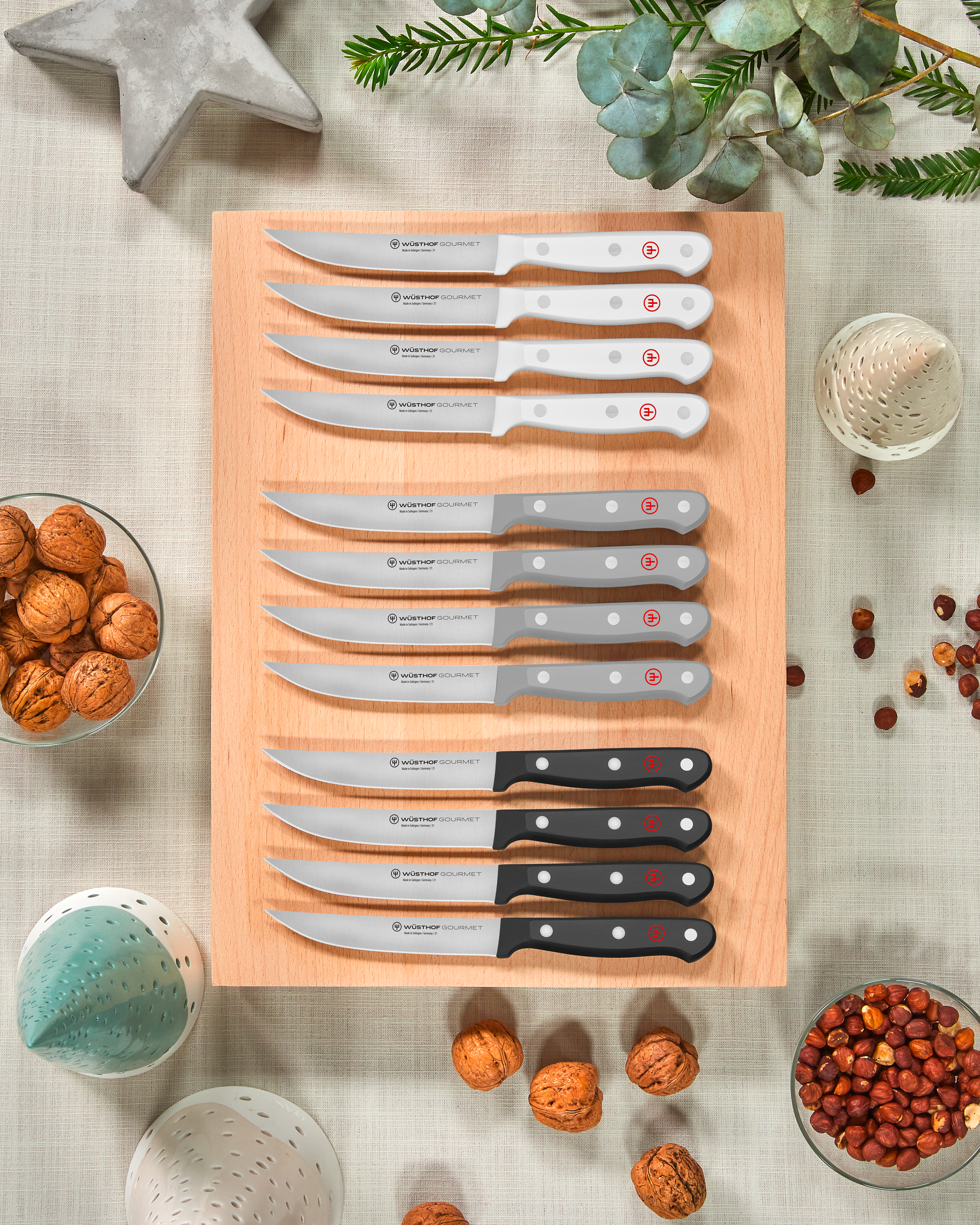 Wüsthof GOURMET 4pc Steak Knife Set Grey