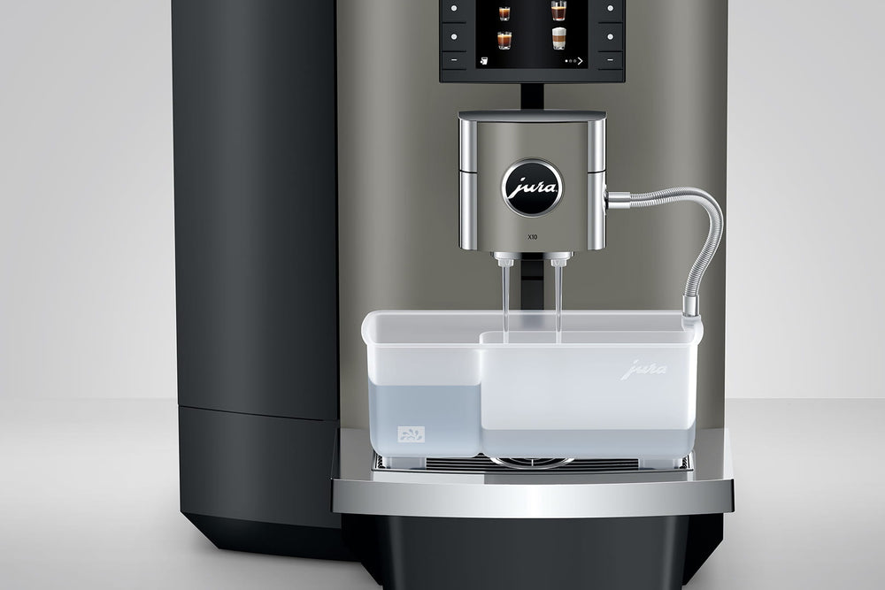 Jura X10 Dark Inox hot and cold drink menu