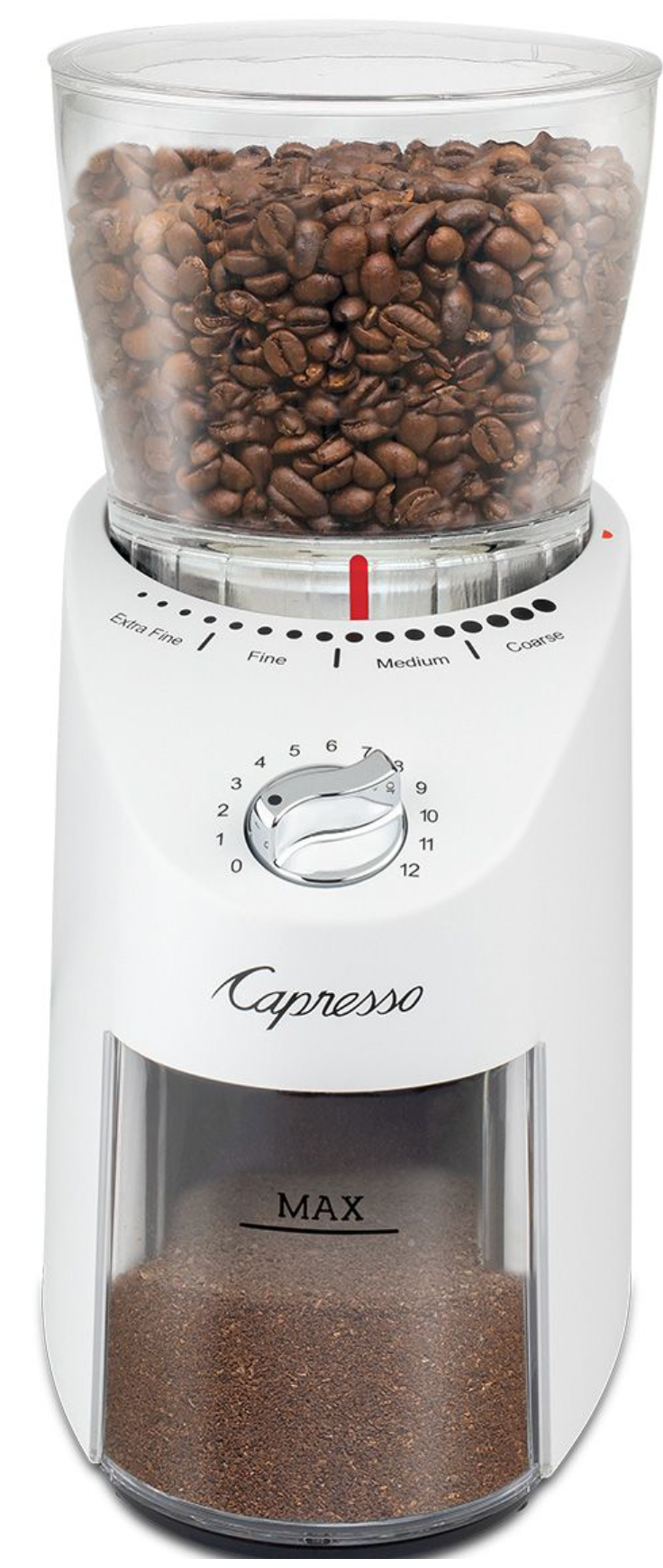 Capresso Metal Die-Cast Housing Conical Burr Coffee Grinder