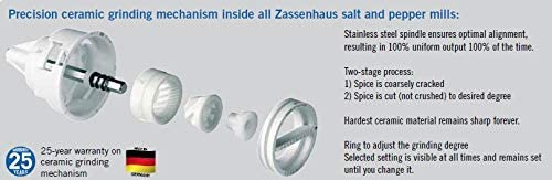 Zassenhaus Augsburg Salt Grinder Mill, 7-Inch - Black or White