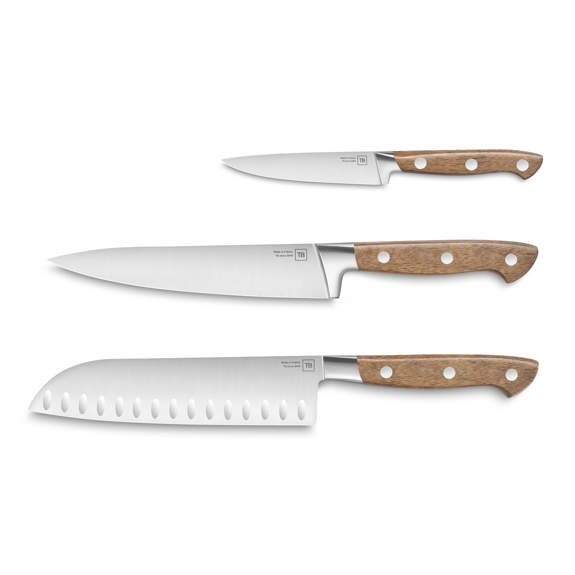 TB Tarrerias Bonjean - Georges - 3 Piece Kitchen Knife Set With Walnut Handles